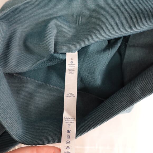 Lululemon Leggings Womens 6 To The Street 25" Blue Seamless Yoga Run Athletic - Picture 7 of 8